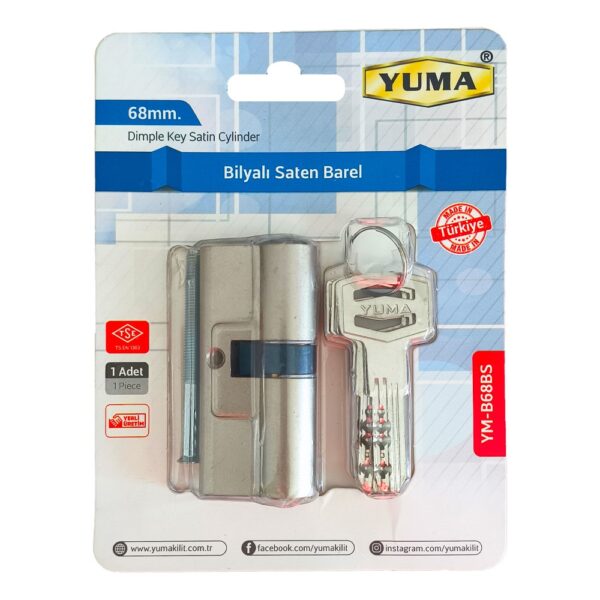 Yuma Bilyalı Barel Çelik Kapı Göbeği 68mm Nikel