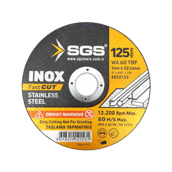Sgs 2153 İnox Metal Kesici Taş 125mm × 1mm