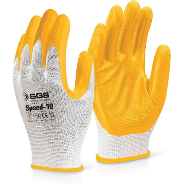 Sgs 7710 Speed-10 Ekonomik Nitril Kaplı Örme İş Eldiveni No:10 250 Çift / 1 Koli