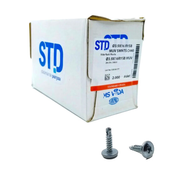 STD Pul Başlı RYSB Matkap Uçlu Vida 3,9x16
