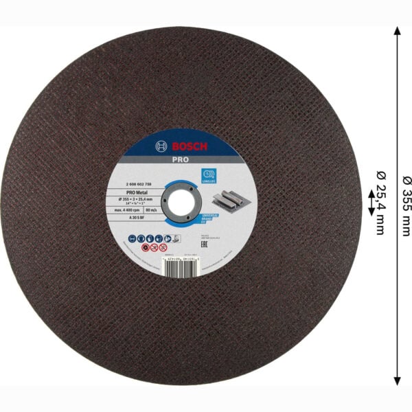 Bosch PRO 355*3*25,4 mm Metal Profil Kesme Taşı 2608602759