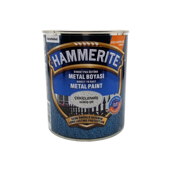 Hammerite Direkt Pas Üstüne Metal Boyası 0,75 Lt Çekiçlenmiş Gümüş Gri