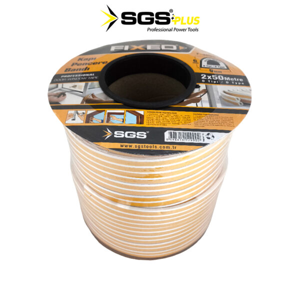 Sgs F3000 Kapı – Pencere Bandı Yapışkanlı Kapı Fitili 2x50mt  BEYAZ