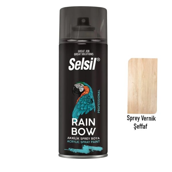 Selsil Rainbow Colors Akrilik Sprey Vernik 400ml Şeffaf Parlak