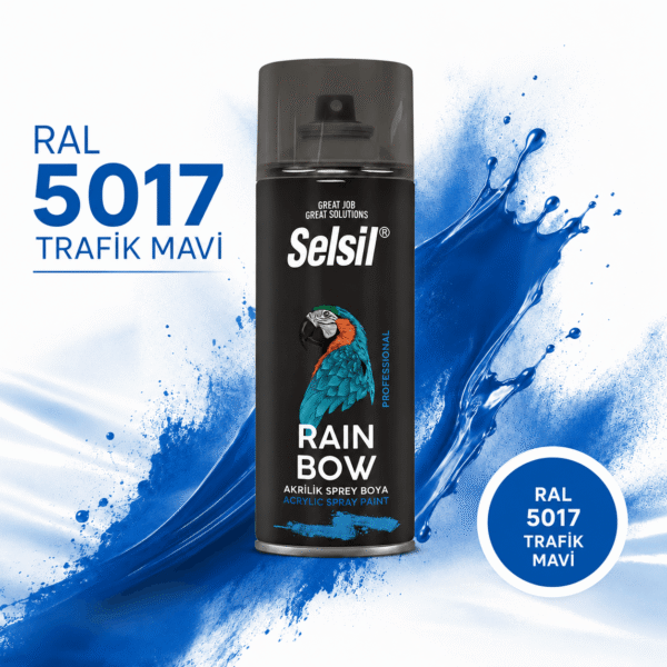 Selsil Rainbow Colors Akrilik Sprey Boya 400ml Ral5017 Trafik Mavi