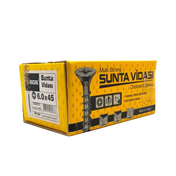 SGS 6x45 Sunta Mdf Ahşap Vidası 200 Adet
