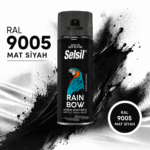 Selsil Rainbow Colors Akrilik Sprey Boya 400ml Ral9005 Mat Siyah