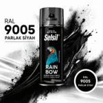 Selsil Rainbow Colors Akrilik Sprey Boya 400ml Ral 9005 Parlak Siyah