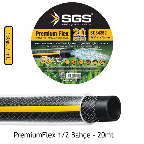 Sgs 4352 Premiumflex 1/2 Bahçe Hortumu 20mt