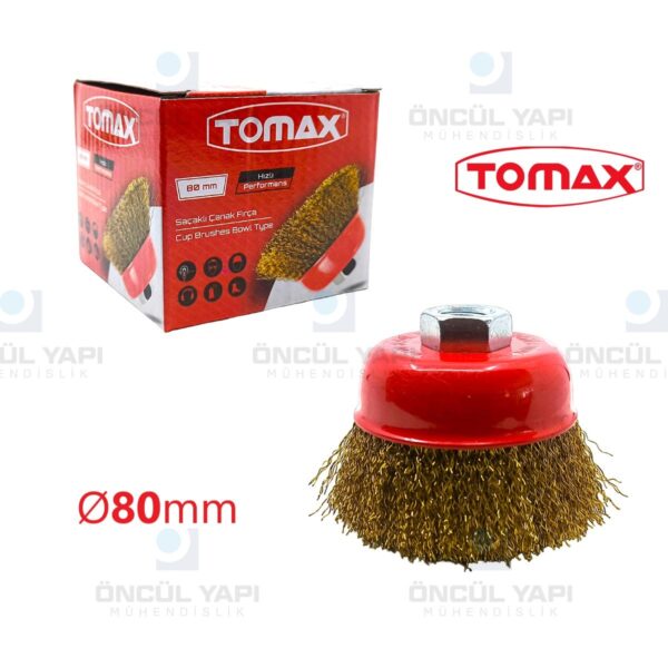 Tomax Çanak Tel Fırça 80mm