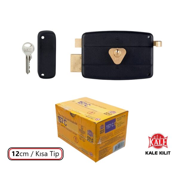 Kale 157C Kısa Tip 12cm Tirajlı Demir Kapı Kilidi