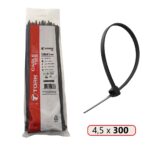 Tork 4,5×300 Plastik Cırt Kelepçe Kablo Bağı  Siyah 100lü Pak.