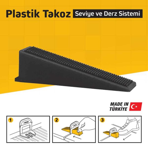 SGS Derz Seviye Tespit Klips Takozu Siyah 100'lü Paket