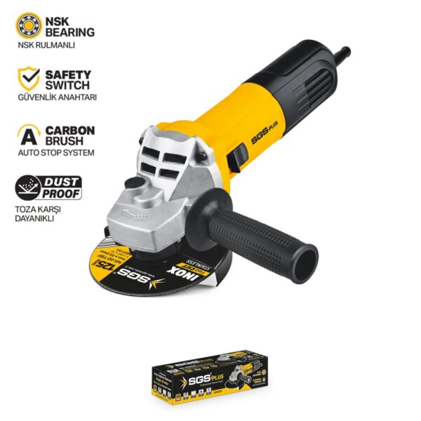 SGS 5035 Endüstriyel Avuç Taşlama Makinesi 1250 Watt – Devir Ayarlı