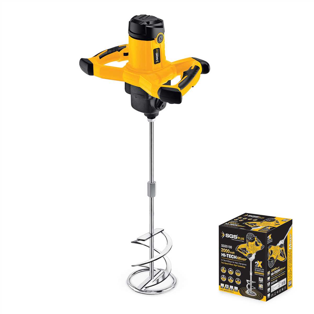 948Sgs5100_4 Sgs 5100 Boya Ve Harç Karıştırıcı Mikser 2 Vitesli 2000Watt - Görsel 1